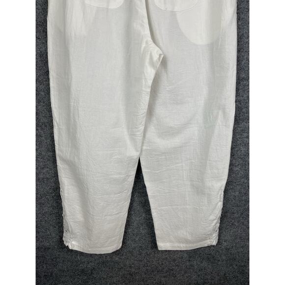 Women's Capri Pants Size Large Embroidered Side Hem 100% Cotton - Picture 8 of 10